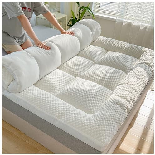 Weiche Futon-Bodenmatratze, dicke Isomatte, tragbare, faltbare Rollmatratze, Doppel-/Einzelbett, warmes Bodenbett für Zuhause, Schlafzimmer (Farbe: A, Größe)