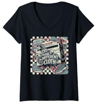 Femme Cut From A Different Cloth Tshirt Men Women Hip Hop Rap T-Shirt avec Col en V