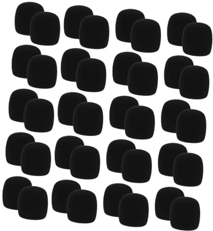 PRETYZOOM 40pezzi Coperture in Spugna Per Microfono Parabrezza Antivento Per Microfoni Portatili Manicotti Protettivi Per Registrazione Studio e Uso in Conferenza