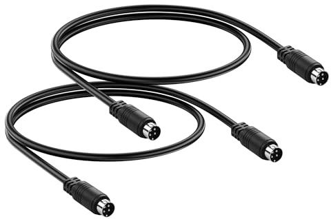 PNGKNYOCN Mini-4-Pin-DIN-Kabel, 2er-Pack DIN-4-Pin-Stecker-auf-Stecker-Stromkabel für CCTV-Überwachungssysteme, Audiogeräte und Car-Audio-Systeme (0,5 m/1,64 ft)