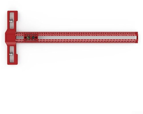 16 Inch T-Type Woodworking Scriber Ruler with 360-Degree Marking, Aluminum T-Square for Precise Measuring and Positioning in Carpentry