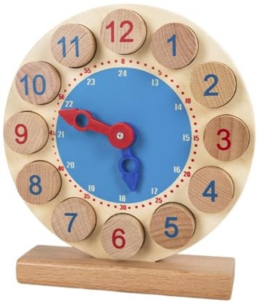 Pegciuho Lernuhr Aus Holz, Zeit Lernen, Zahlen Lernen, Lernuhr für Kinder