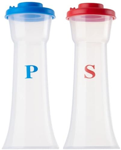 Saliera e pepiera in plastica trasparente resistente all'umidità con coperchi 2 pezzi – Saliera per cucina domestica, ristorante, campeggio