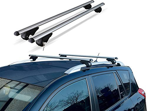 Lockable Heavy Duty Streamline Aluminium Car Roof Rail Cross Bars Rack For BMW 3 Series Touring (E36/E46/E91) with raised Roof Rails