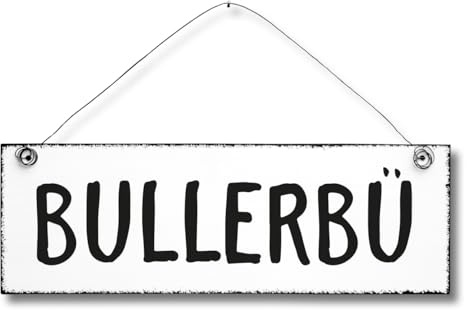 Bullerbü - Dekoschild Türschild Wandschild Holz Deko Schild 10x30cm Holzdeko Holzbild Deko Schild Geschenk Mitbringsel Geburtstag Hochzeit Weihnachten