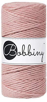 Bobbiny Oeko-Tex Premium Makramee Garn aus ökologischer Baumwolle in Blush 3 mm x 100 m