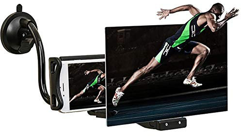 DYHQQ Handy-Bildschirmlupe, 12-Zoll-3D-HD-Bildschirm-Vergrößerungs-Video-Film-Verstärker-Handy-Projektor mit Ständer-Halter für iPhone Samsung Smartphones