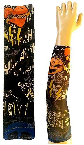 Manicotto Tattoo - Manica - Tatuaggio Finto - Immagine - Cuore - Fulmini - Scritta Scooby Doo - Tomba - Zucca Di Halloween - Tatoo - Mezza Manica - Tribale - W119-14 - Idea regalo