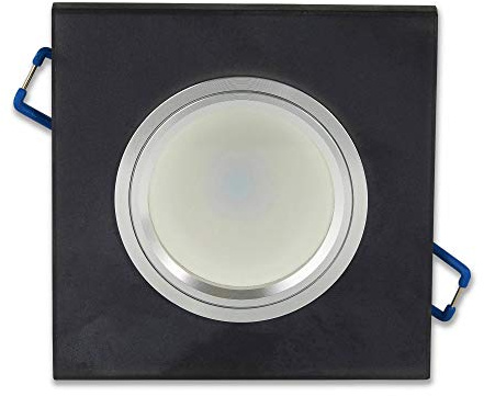 10x LED Einbaustrahler Set eckig schwarz-matt 9 Watt neutralweiß GU10-230V Deckenstrahler aus Glas flach - Deckenspot 75mm Bohrloch Einbauleuchte Einbau-spot Strahler