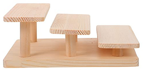 Cabilock Bois Risers Affichage 3 Étapes Acrylique Présentoir Vitrine Présentoir pour Figure Dessert Gâteau De Bonbons Bijoux Tasse Gâteau Buffet