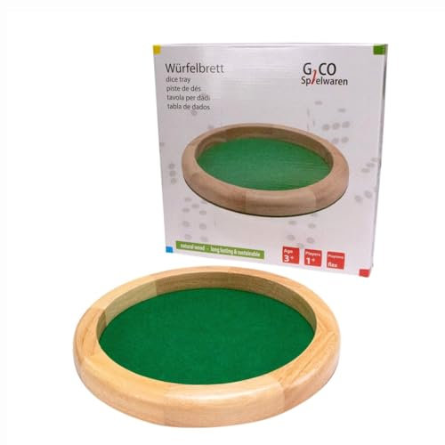 GICO Tavola per dadi grande in legno, diametro 30 cm, altezza 3,5 cm, 7955