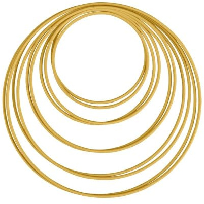 Rayher Metallringe sortiert, 10 Stück, 5 Größen, Stärke ca. 3 mm, Drahtringe zum Basteln, für Wickeltechnik, Traumfänger, Floristik, Hochzeitskranz, Hoops, 2x 10cm,12cm,15cm,18cm, 20cm, 10 bis 20cm