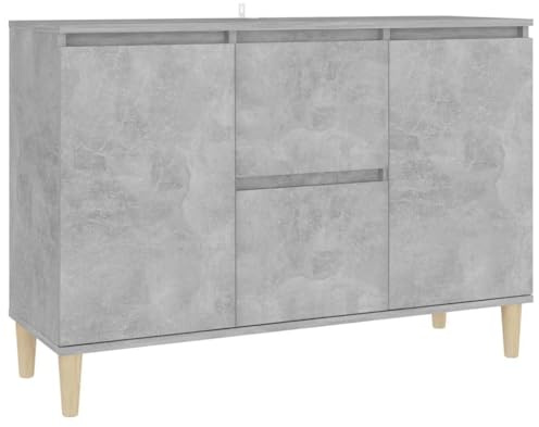 vidaXL Aparador, Armario Auxiliar de Almacenamiento, Mueble de Libros, Aparador para Salón Pasillo Hogar, Madera de Ingeniería Gris Hormigón
