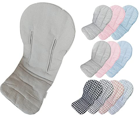 Sitzauflage - Bezug für den Sommer, Kinderwagen, Frische, Universal, Grau - Piqué Stoff 100 % Baumwolle
