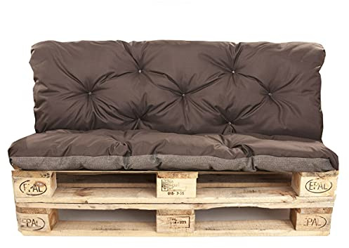Palettenkissen Outdoor - Palettenkissen Set - Palettenkissen Set Indoor (Sitzkissen 120x60 +Rückenlehne 120x50, Braun)