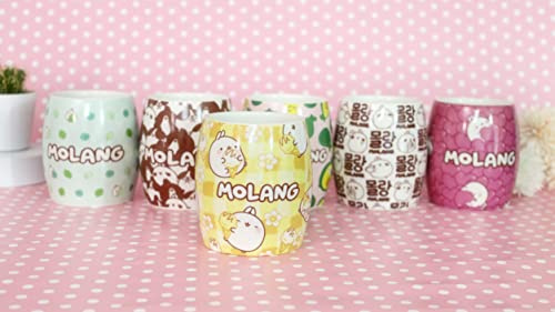 6vibes Molang große Tasse süß 400 ml aus Porzellan - Ananas-Eis Kaffeepott & Tee - Motiv-Tasse mit Piupiu - Bechertasse groß als Geschenk by