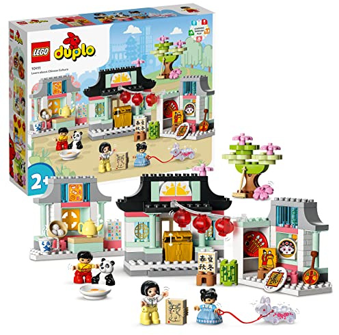 LEGO 10411 DUPLO Town Lerne etwas über die chinesische Kultur, Lernspielzeug für Kleinkinder ab 2 Jahren, mit Figuren, Spielzeug-Panda und Steinen