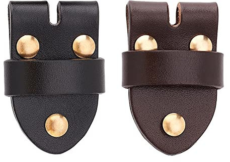 FINGERINSPIRE 2 Piezas Cabeza Hebilla alfiler para Hombre 66.5x45x21mm Hebilla cinturón Retro Negra y marrón con Remaches Tornillo latón Cinturón Cuero Reemplazo cinturón Hebilla Enlace Cabeza