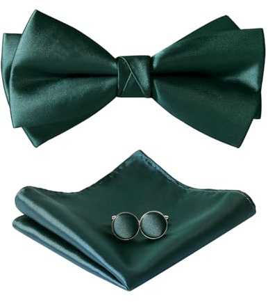 HOULIFE Fliege Herren Set Verstellbare Fliege aus Satin Vorgebunden Fliege | Verstellbares Band, Einheitsgröße für alle, Leicht zu tragen, Geschenkbox-Paket, für Party & Hochzeit