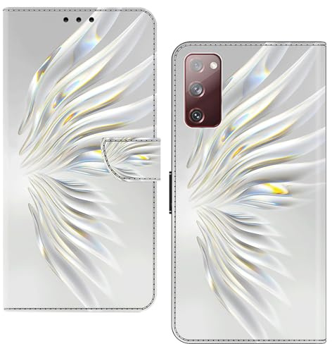 BOLELAW Hülle für Samsung Galaxy S20 FE – Stoßfestes PU Leder Wallet Case mit Magnetverschluss, Standfunktion & Kartenfächern, Kristall-Flügel