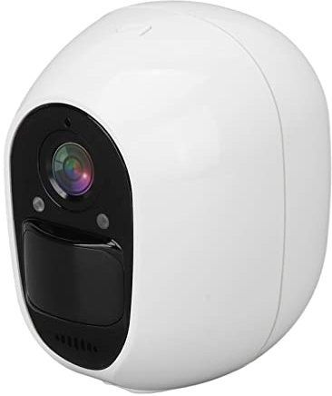 Caméra Intelligente sans Fil, Angle de de 120 Degrés, Caméra Vidéo Extérieure WiFi 1080p, Caméra de Surveillance Dôme Domestique étanche, Prise en de L' (Blanc)