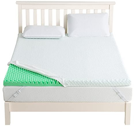 Twin Size Mattress Topper Memory Foam 3-Inch Thinkness, Aibudy Soft Mattress Egg Crate Bed Topper with Removable Bamboo Cover for Back Pain