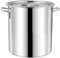 Pentola per brodo in acciaio inox con coperchio, pentola antiaderente di grande capacità da 10 l, pentola per brodo istantaneo lucidata a specchio, pentola a induzione per zuppe e stufati.