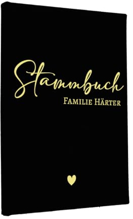 Hochzeitideal Stammbuch zur Hochzeit – Klassisch in Schwarz – 'Claudi' Nr. 303 – personalisierbares Familienstammbuch & Erinnerungsbuch, handgefertigt in Deutschland
