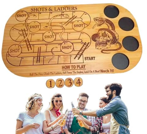 Shots And Ladders Drinking Game,Snakes And Ladders Board Game,Table Top Games Drinking Shot Ladder Game,Drinking Board, Drinking Games For Adults,Board Games For Adults,Adult Fun Drinking Board