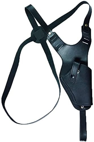ANSNOW Taktisches Schulterholster Für Die Rechte Hand, Schulterholster Aus Leder Für Die Achsel, Universelles Retro-Revolverholster Mit Verstellbaren Gurten Für 17 19 31 32 96 92/Schwarz/Größe