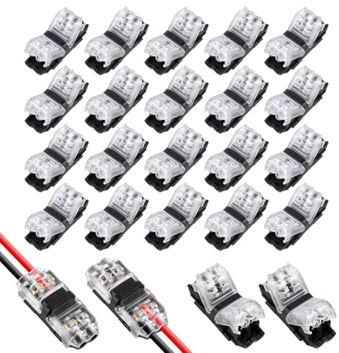 Flintronic 12pcs Conectores de Cable, Conectores de Cable compactos, Bloque De Terminales H2, ninguna extracción de alambre para los cables conexión 18/22 AWG Cable 0,35-0,75mm²