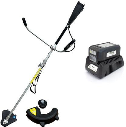 Mr. Gardener - 40V Akku Motor Sense Freischneider bürstenloser Motor AS 40-2 Li - inkl. 2,5 Ah Li-Ionen Akku und Ladegerät - Schnittkreis 40 cm als Rasentrimmer - 26 cm mit 3-Zahnmesser