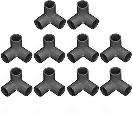 Respicefinem 2 2 10Pcs 3 Way Pipe Fittings PVC Plastic Right Angle Tee Corner Connector 20Mm Inner Diameter White (Black)