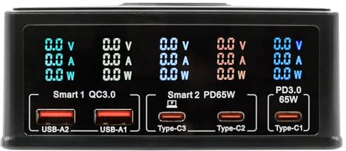 EXSYS EX-1106 Multiport High Power Charger mit QI 15W und USB-C PD mit max. 160W