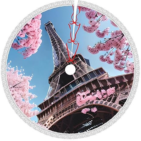 Ölgemälde Paris Eiffelturm Fransen Spitze Weihnachtsbaum Dekoration Bauernhaus Weihnachten Urlaub Party Dekoration