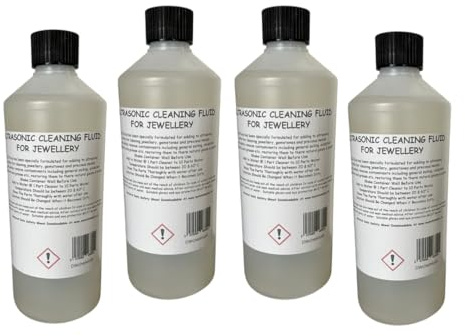 DWChemicals Líquido de limpieza ultrasónico de joyas, limpiador doméstico o profesional para metales preciosos y piedras preciosas (250 ml)