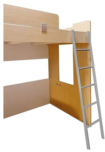Scaletta per letto a castello resistente, con ganci, per camper, letti alti, sicura per soppalco, per scuola e ragazzi (argento, 1,6 m)