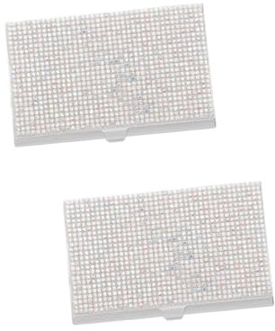 OFFSCH 2 Stück Box Visitenkartenhalter Visitenkartenhalter Für Damen Silber Geschäftsbedarf Aluminiumlegierung Geschäftsständer Strasssteine