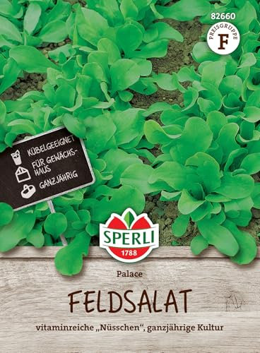 Sperli Feldsalatsamen Palace 82660 - Der perfekte, vitaminreiche Feldsalat. Das Saatgut einer ganzjährigen Kultur, optimal für den Anbau im Gewächshaus oder in Kübeln.