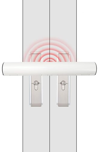 Yallmie Patio Door Security Locks Aluminum Alloy Pat Lock Door Security, French Door Security Lock 30Mm Universal Tube French Door Locks for Double Doors Lock Conservatory Doors Lock (with Alarm)