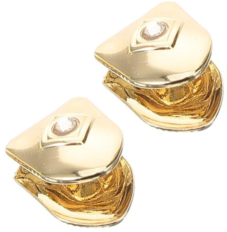 FRCOLOR 2stücke Hip-hop Goldzahn Aufsteckblenden Mit Weißem Zirkonia Modische Zahnverkleidungen Zähne Dekor Robuste Kostüm-schmuck Zubehör Für Alltag Und Party