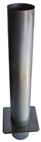 Massive Kaminverlängerung/Schornsteinverlängerung Edelstahl V2A – mit rundem Einschub - DN 200, Höhe 500 mm