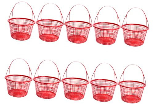 iplusmile 10pièces Lot De Paniers Ronds à Fruits Avec Poignée Paniers à Légumes Plastique Pour à Et Extérieur