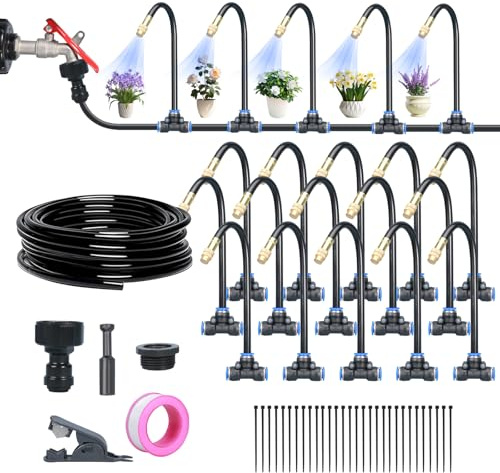 ACESOME Bewässerungssystem Garten, 360° Curved Garden Automatic Irrigation System, Bewässerungsschlauch, Bewässerung hochbeet für Garten, Rasen, Gemüsegarten, Bauernhof (15m)