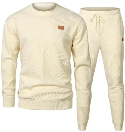 Yutdeng Chándal Hombre Completo Conjunto Deportivo Hombre​​ Manga Larga Chandal Invierno Otoño 2 Piezas Punto Jacquard Sudadera y Pantalones Jogging Traje de Deporte Casual Ropa Deportiva Moda Correr