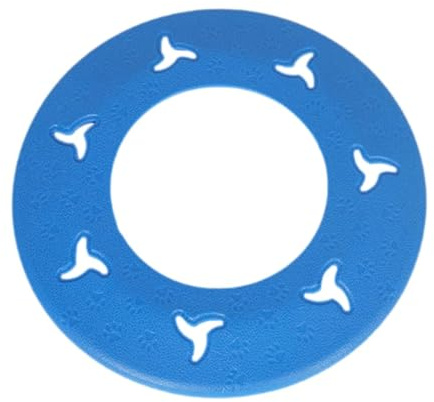 Disque volant pour chien avec texture antidérapante et matériau résistant aux morsures, frisbee aérodynamique de 21,6 cm pour jeu et entraînement en plein air - Bleu