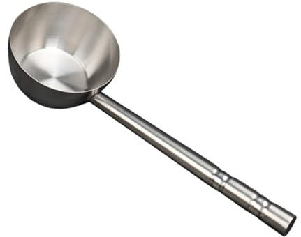 Toyvian Cucharón de Agua de Acero Inoxidable 42 CM Cuchara Sopera Plana para Cocina Mango Largo Resistente Cucharón Multiusos Doméstico para Restaurantes y Comedores