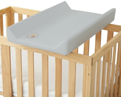 ElioraBay Premium Wickelauflage Wickelplatte Wickeltisch Wickelbrett Wickelkommode 80×50×10 cm – robust, weich gepolstert & pflegeleicht – für Babybett, Kommode & unterwegs (grau)