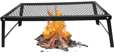Griglia di fuoco da campo | metallo pieghevole | griglia di cottura per campeggio | per esterno giardino spiaggia balcone campeggio barbecue picnic