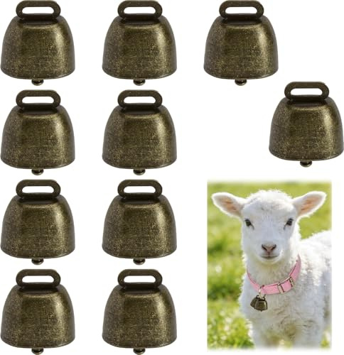 TLDBATICE 10 stycken miniklockor, koklockor, metall, djurklockor, vintage, metallklockor, klockor, hängen för pyssel, tillbehör, dekoration, jul, för hund, katt, bår, halsband